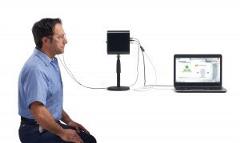 EARfit Dual-Ear Test Set up Subject Speaker Laptop