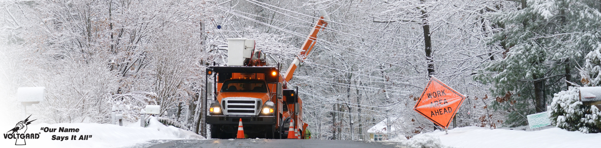 Utility Truck in Winter Storm