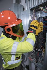 Electrical Worker Wearing Proper PPE Electrical Worker Wearing Proper PPE